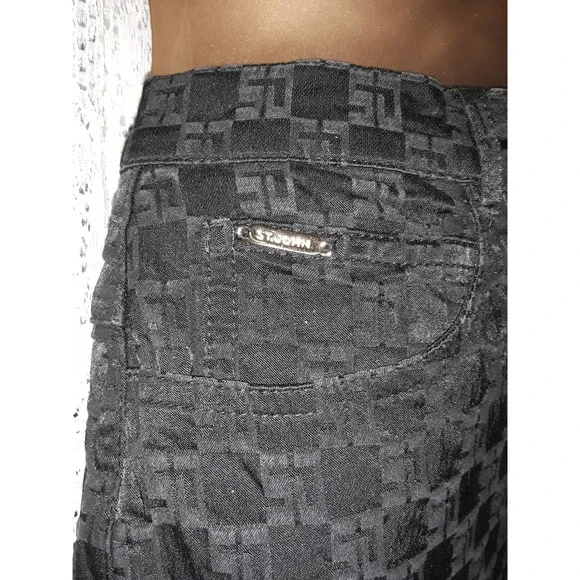 St. John Sport Essentials Logo Monogram Print Jacquard Pants 8 - Picture 3 of 7